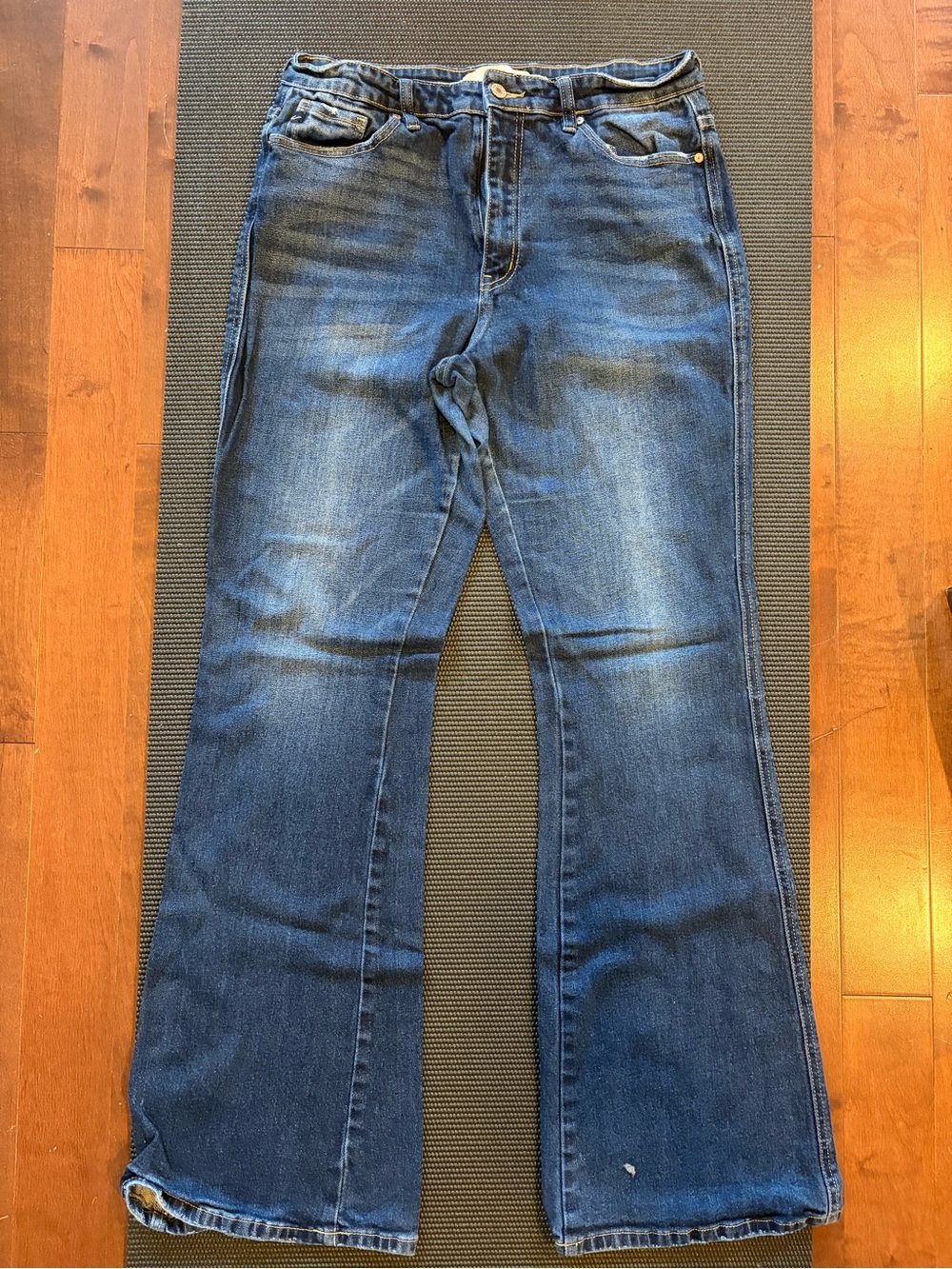KanCan Women's Flared Jeans in Denim Blue Wash